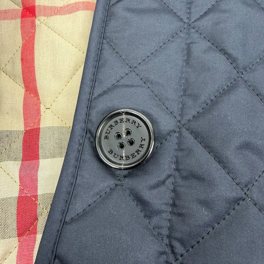 Burberry Ashurst Diamond Quilted Jacket Check Lining Dark Blue Size XS - Picture 12 of 14